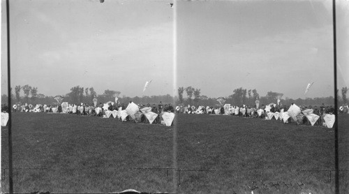 Kite flying competition open to public school children, Washington Park, Chicago, Ill