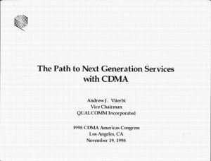 1998 CDMA Americas Congress, November 17-20, 1998, Los Angeles, California. Program and Registration