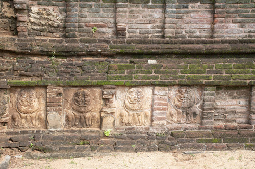Stupa: Monastery: Manik (Gem) Vehera: Dado: Terra cotta plaques: Lion figures
