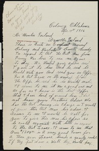 John H. Seger, letter, 1916-04-19, to Hamlin Garland