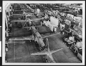 Lockheed aircrafts assembly line, ca.1950