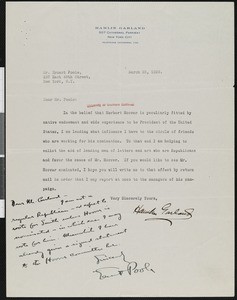 Hamlin Garland, letter, 1928-03-23, to Ernest Poole