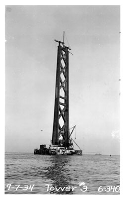 [Construction of Tower W-3 for the San Francisco-Oakland Bay Bridge]
