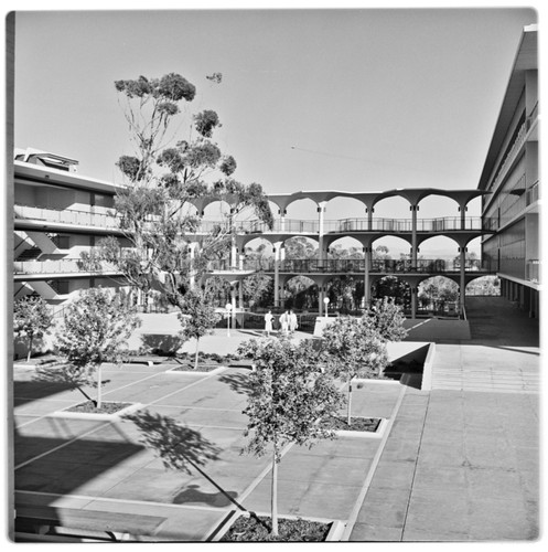 Breezeway between Bonner Hall and Mayer Hall