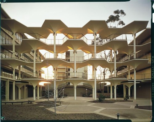 Breezeway between Bonner Hall and Mayer Hall