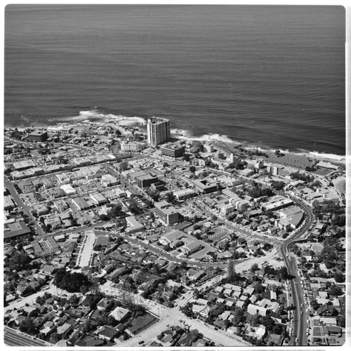 Aerial view of La Jolla, California, looking west