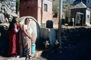 A typical day for women in rural Nepal is like this: First she must collect water, maybe from a