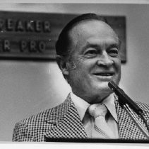 Bob Hope, the legendary comedian and movie and TV star, speaks at the Capitol in Sacramento