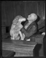 Owner V. C. Condron during trial for the theft of his dog Juneau, California, 1936