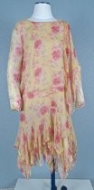 Rose pattern chiffon dress