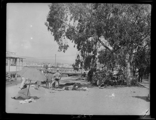 View of beach, Balboa Island, 1925