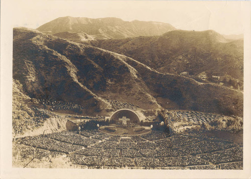 Photograph of the Hollywood Bowl during Easter Sunrise Service