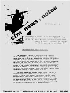 CFM news & notes, no. 8 (1971 Sept.)