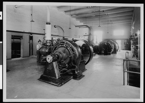 Interior view of the Los Angeles County General Hospital Power House, ca.1925