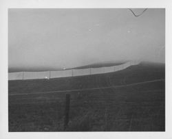Christo's Running Fence shrouded in fog, Sonoma County, California, 1976