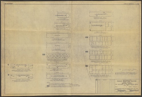 Parker Reception Center, Parker, Arizona, Heating Layout for buildings in Administration Group Unit No. 1, Military Construction