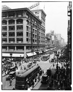 Bullocks department store on the corner of Seventh Street and Broadway in Los Angeles