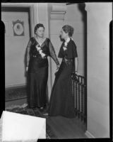 Ruth Davey and Louise Bullock attend a coming out party, Los Angeles, 1934