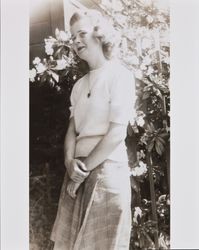Mary McGregor posing for a photograph, Santa Rosa, California, about 1941