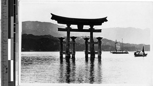 Torii in the water, Japan, ca. 1920-1940