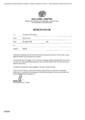 Gallaher Limited[Memo from Norman Jack to Ton Keevil and Jeff Jeffery regarding HMC&E]