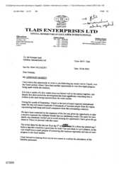 [Letter from P Tlais to Norman Jack regarding Lebenese market sales in retail outlets]