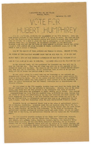 Vote for Hubert Humphrey