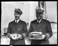 Engineer Joseph L. Wosser and Captain Allen A. Sawyer aboard the S. S. Calawaii, 1935