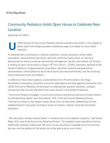 Community Pediatrics Holds Open House to Celebrate New Location