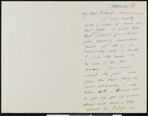 Fred Lewis Pattee, letter, 191?, to Hamlin Garland