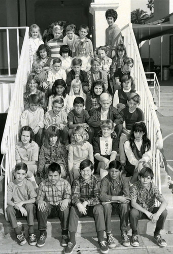 Avalon Schools, Mrs. Paull's fourth grade class, 1969-1970, Avalon, California (front)