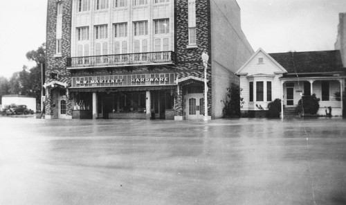 Martenet Hardware Store During the 1938 Flood, Anaheim. [graphic]