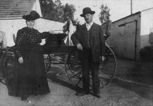 William and Clara Fischer at their home, Anaheim [graphic]