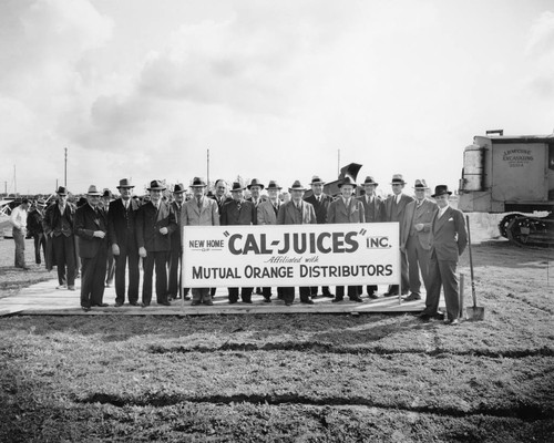 Cal-Juices Inc., Groundbreaking Ceremony, Anaheim. [graphic]