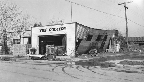 Ives' Grocery Store, Damaged by 1938 Flood, Anaheim. [graphic]