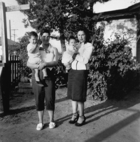 Lupe Corria and Carmen Corria with Babies, Anaheim [graphic]