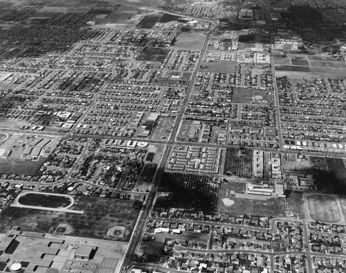 Aerial View of Anaheim at Euclid and Ball Roads. [graphic]