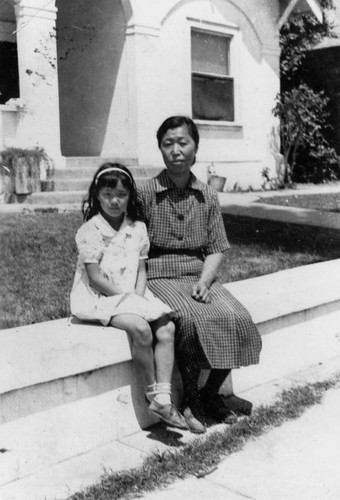 Frances and Mrs. Yano at Their Residence, Anaheim. [graphic]