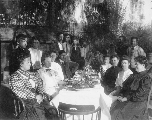 Thanksgiving Dinner at William Webb Sr.'s House, Anaheim. [graphic]