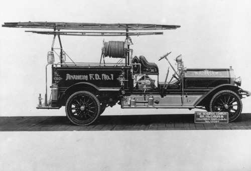 Anaheim Fire Department, Fire Truck No. 1. [graphic]