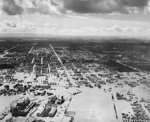 Flood of 1938, Aerial View of Anaheim. [graphic]