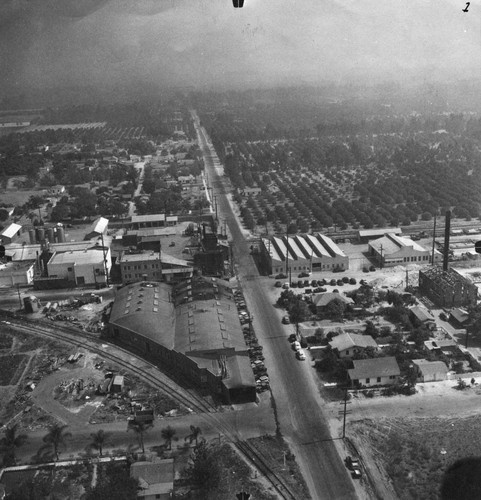 Aerial View of Anaheim, East Anaheim Industrial Area. [graphic]