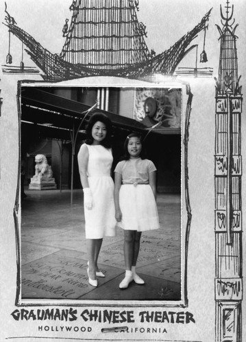 Mary Hirahara and Daughter, Patti at Grauman's Chinese Theater, Hollywood [graphic]