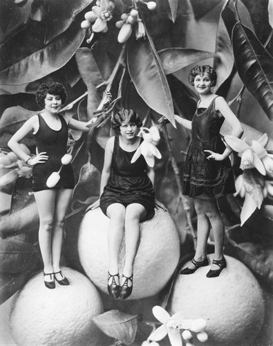 California Valencia Orange Show, Publicity Shot with Three Models. [graphic]