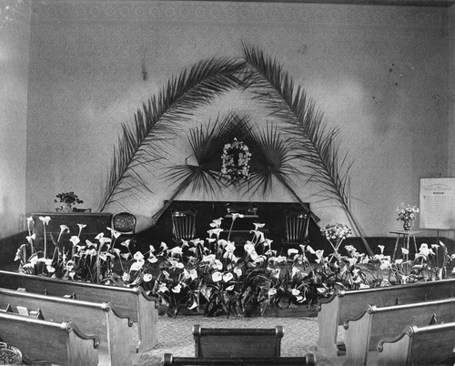 First Presbyterian Church Interior at Easter, Anaheim [graphic]