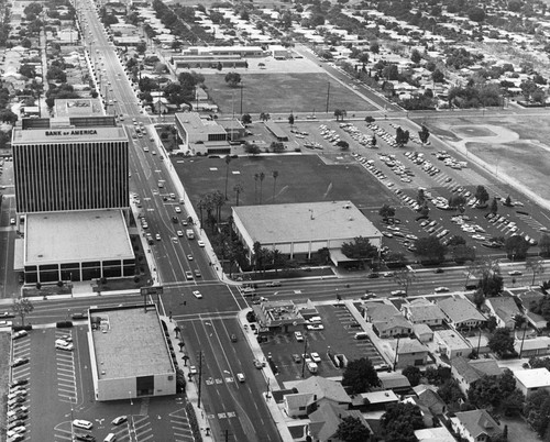 Aerial View of Anaheim, South Harbor Blvd. at Broadway [graphic]