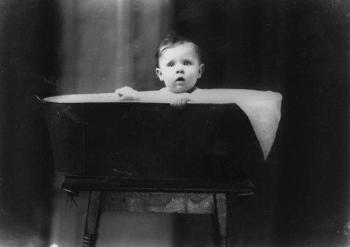 Ralph Cox's Baby in Bathtub, Portrait. [graphic]