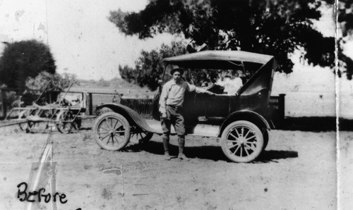 Fransisco Gonzales with His Car, Anaheim [graphic]