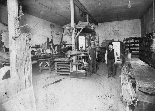 Carl Schaffer's Plumbing Shop, Interior View, Anaheim. [graphic]