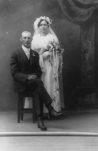 Walter Timken and Bride, Wedding Portrait. [graphic]